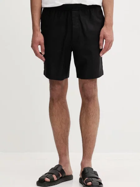Calvin Klein šortky se lnem černé