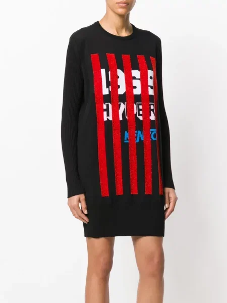 Rochie Kenzo tricotate cu imagine negru