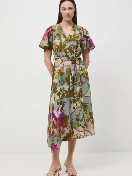 Medicine сукня на запах з домішкою льону