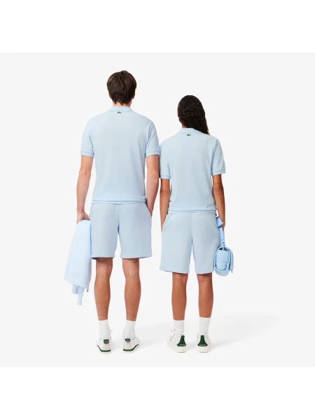 Lacoste Szorty Z Nadrukiem Regular Fit Jasnoniebieskie niebieski