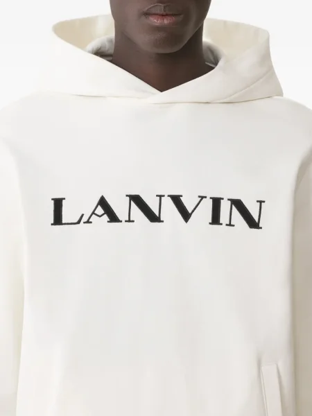Hanorac cu glugă Lanvin cu broderie alb