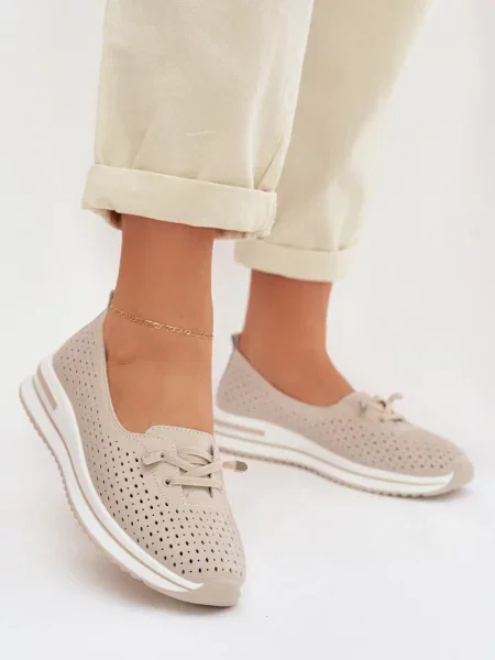 Mocasini S. Barski din piele alb