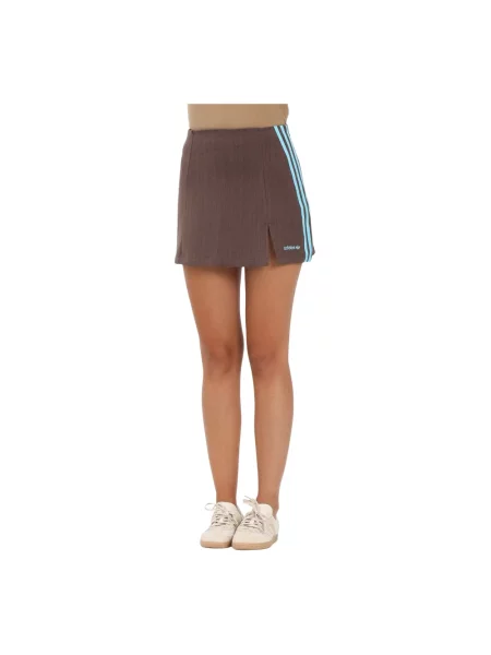 Adidas Originals spódnica Tailored Skirt mini rozkloszowana brązowy