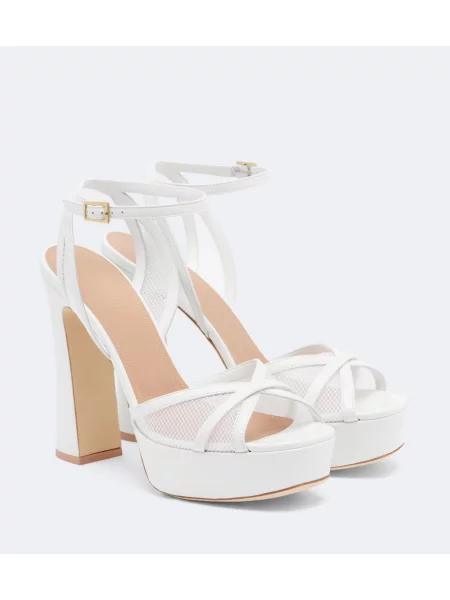Sandale Malone Souliers din piele cu platformă alb
