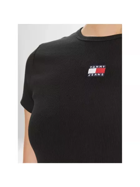 Tommy Jeans Tričko červená / černá bílá