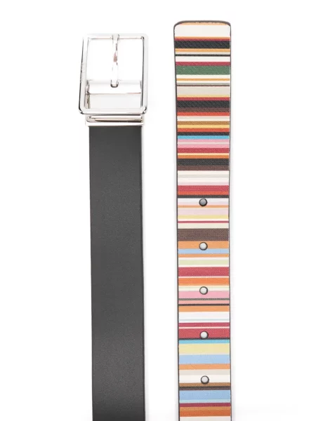 Curea Paul Smith din piele cu dungi negru