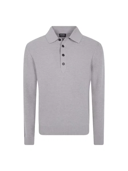 Sweter z golfem Zegna wełniany szary