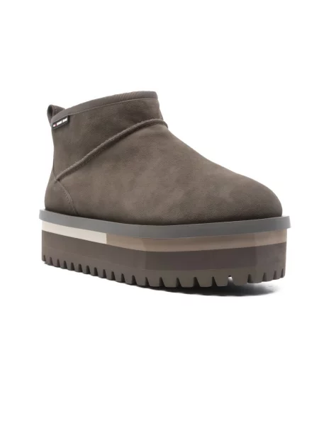 Botki Tommy Jeans zamszowe na platformie szare