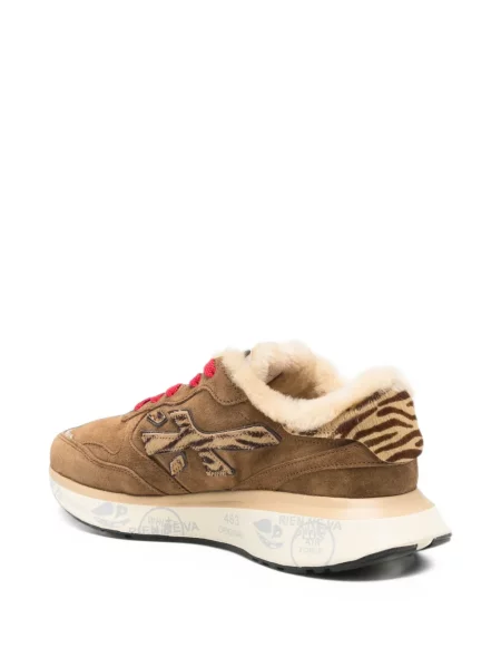 Sneakerși Premiata din piele de oaie maro