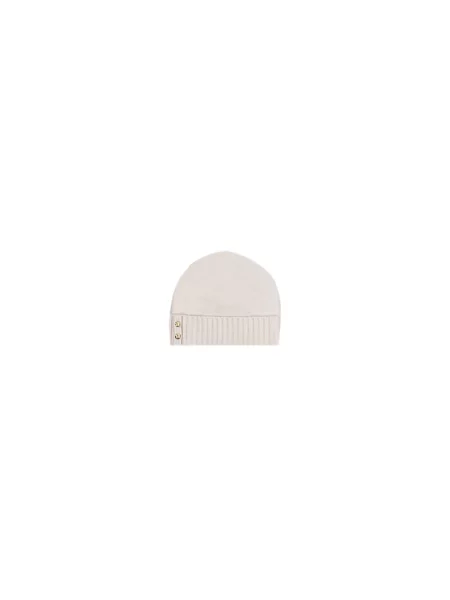 Czapka beanie z detalem z logo Lauren Ralph Lauren beżowa