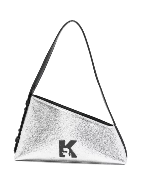 Torebka Karl Lagerfeld Jeans asymetryczna srebrna