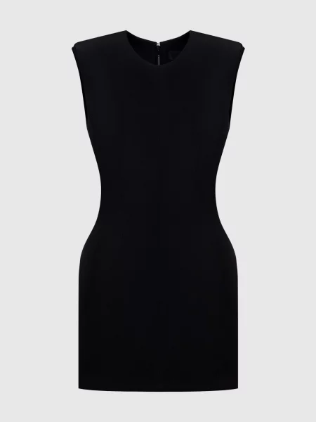 Шерстяное платье мини Thierry Mugler черное