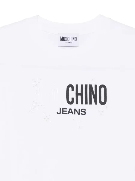 Tricou Moschino Jeans cu broderie alb