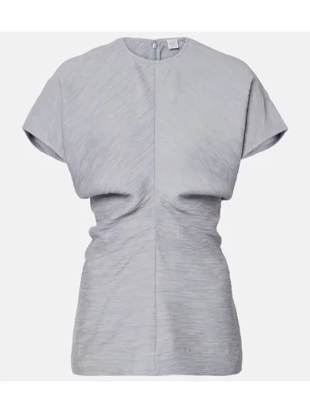 Top Toteme drapat albastru