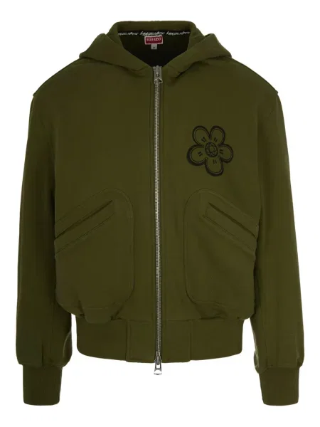 Majica s kapuljačom Kenzo s cvjetnim printom zelena