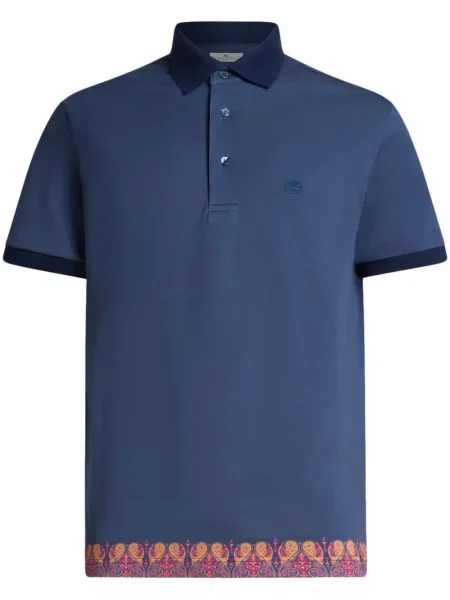 Polo Etro cu model paisley albastru