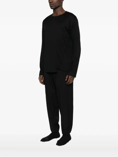 Μάλλινη μακρύς μπλούζα Yohji Yamamoto μαύρο