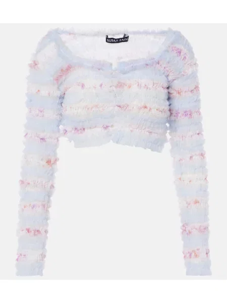 Cropp cardigan Susan Fang cu volane albastru