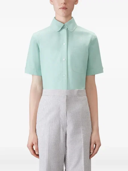Cămașă Thom Browne din țesătură twill albastru