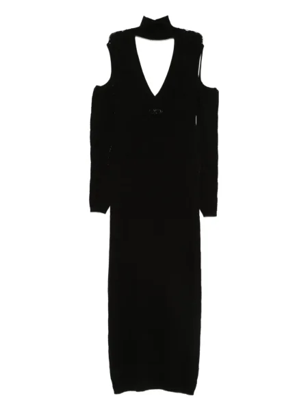 Dzianinowa sukienka midi Akep do kolan garniturowa czarna