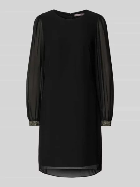 Sukienka koktajlowa z półprzezroczystymi rękawami Christian Berg Cocktail czarna