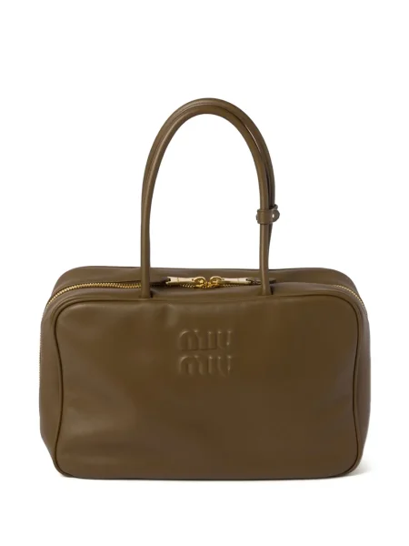 Geanta de piele Miu Miu din piele verde