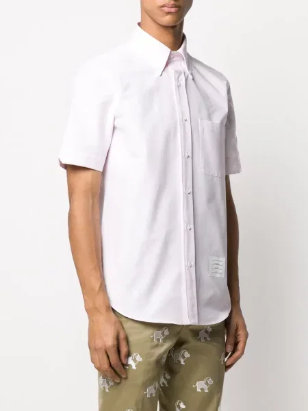 Saténová košile Thom Browne růžová