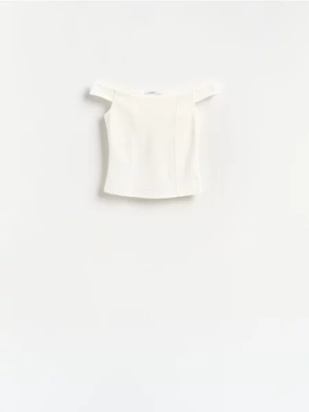 Reserved Top cu adaos de alb