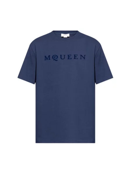 Koszulka Alexander Mcqueen z logo niebieska