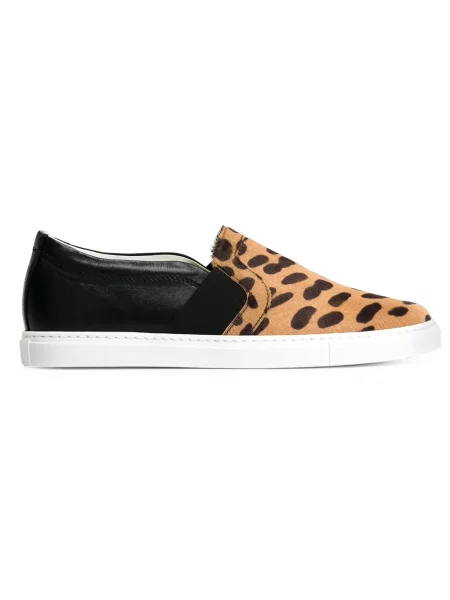 Sneakerși Lanvin cu imagine cu model leopard negru