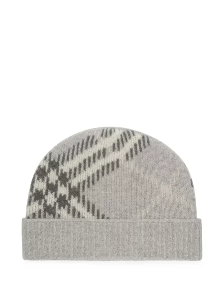 Căciulă Burberry din cașmir în carouri gri