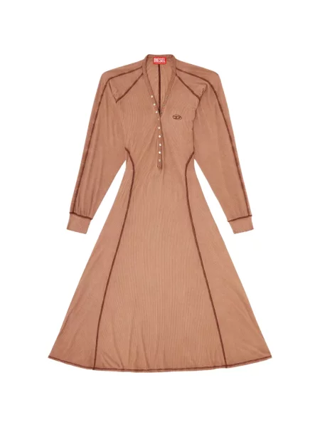 Rochie midi Diesel din jerseu maro
