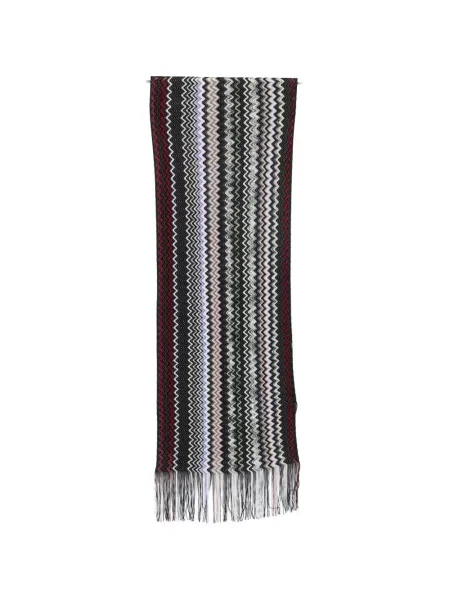 Fular Missoni cu franjuri tricotate negru