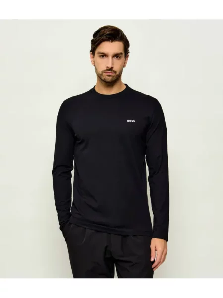 Lung tricou cu mânecă lungă Boss Green stretch negru