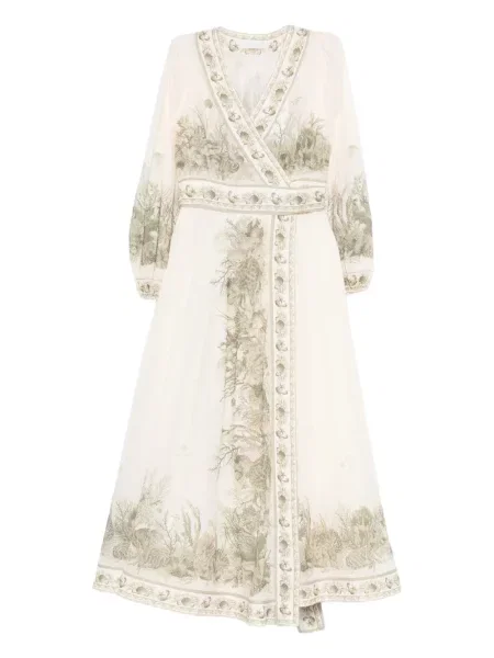 Sukienka midi Zimmermann do kolan kopertowa garniturowa