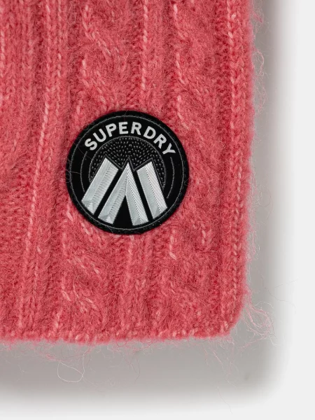 Шарф з домішкою вовни Superdry однотонний рожевий