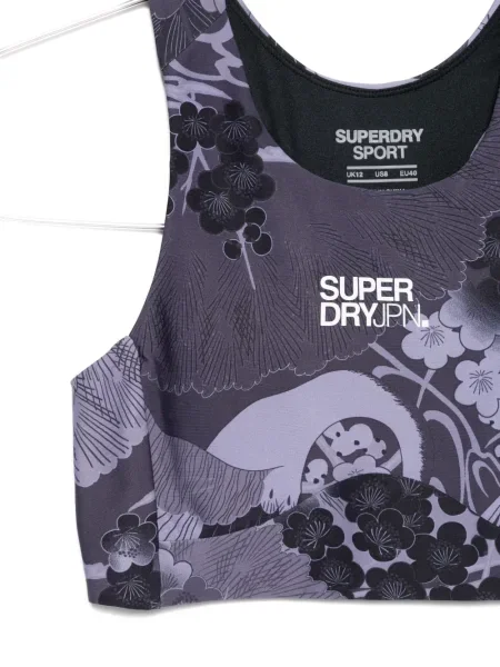 Sutien Superdry cu model floral cu imagine gri