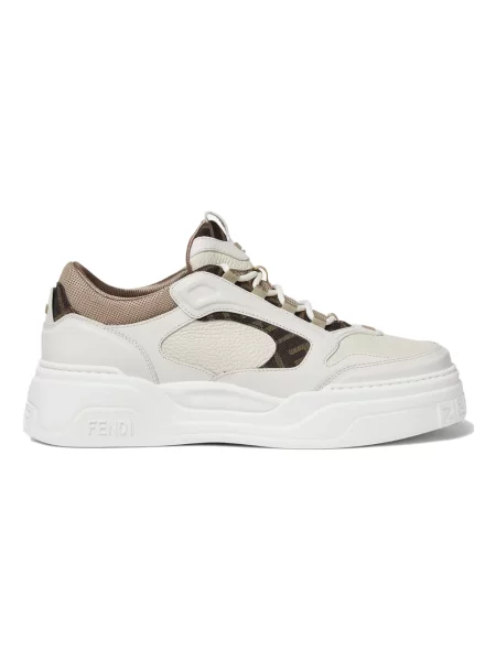 Sneakersy Fendi skórzane beżowe