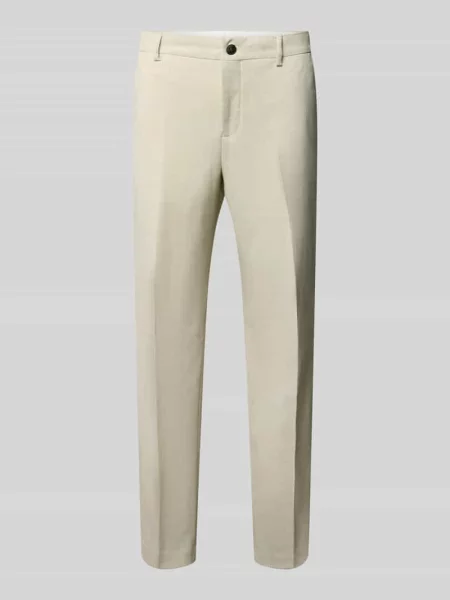 Spodnie garniturowe o kroju slim fit z dodatkiem wełny model SLIM-OASIS' Selected Homme białe