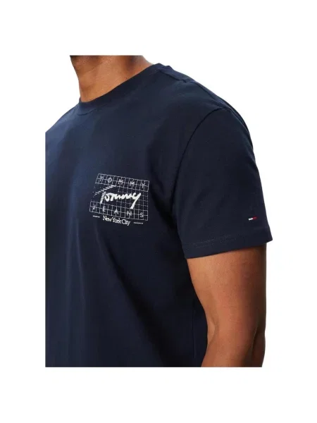 Tommy Jeans Tričko námornícka modrá biela