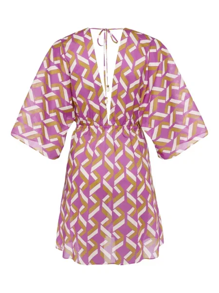 Sukienka Eres z nadrukiem garniturowa fioletowa