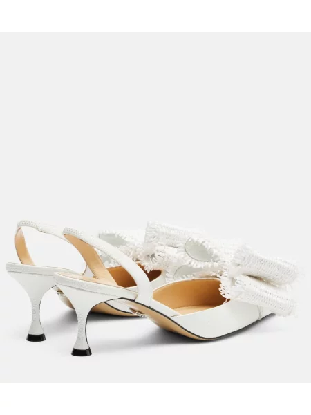 Pantofi cu toc Mach & Mach slingback alb