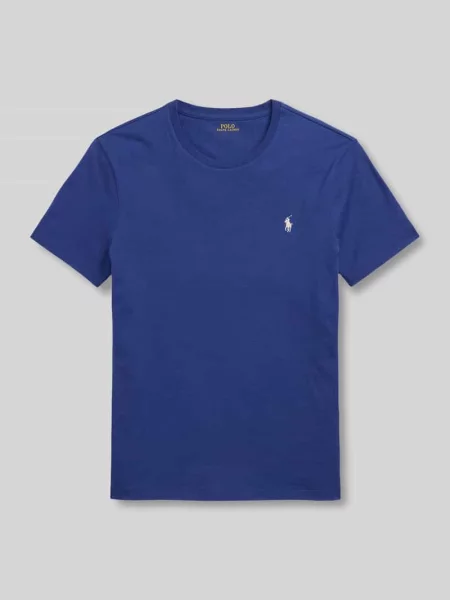 T-shirt o kroju custom slim fit z wyhaftowanym logo Polo Ralph Lauren niebieska