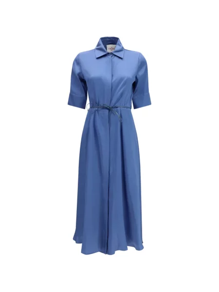 Gulerat rochie midi Crida cu legături de costum albastru