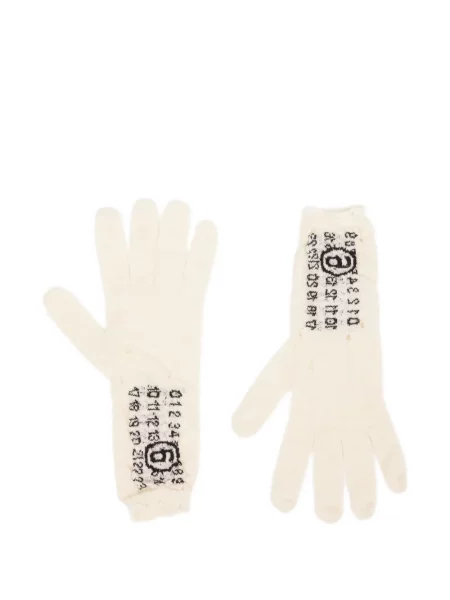 Mănuși Mm6 Maison Margiela tricotate alb