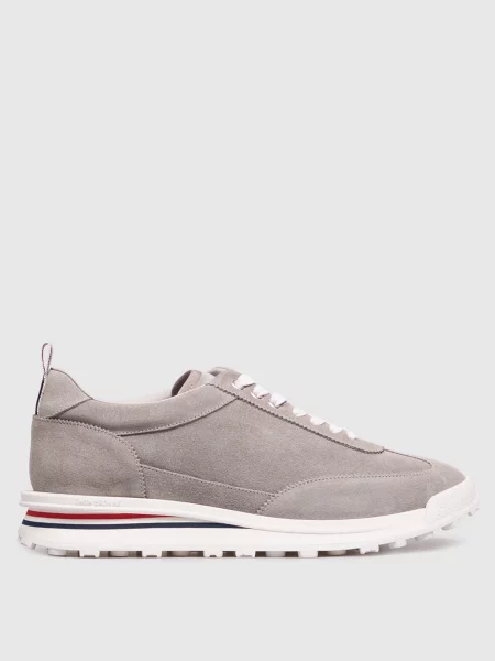 Замшевые кроссовки Thom Browne серые