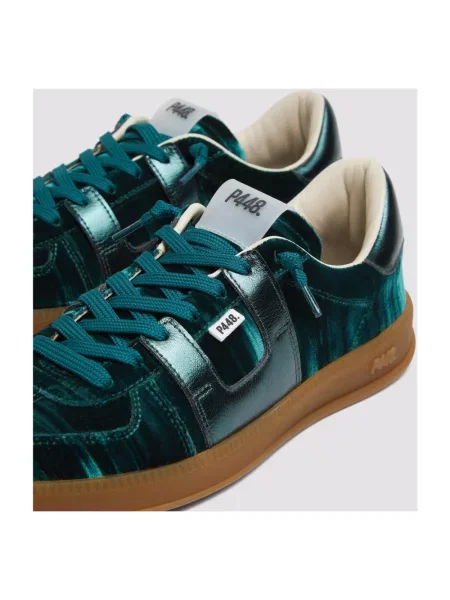 Sneakersy P448 skórzane zielone