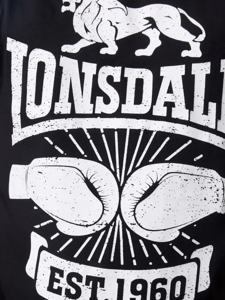 LONSDALE Tricou Cleator negru alb
