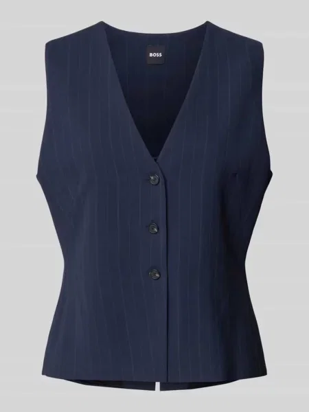 Kamizelka o kroju regular fit z czystej model ‘JULINIA’ Boss granatowa