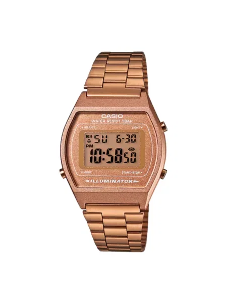 Lniany zegarek Casio retro różowy